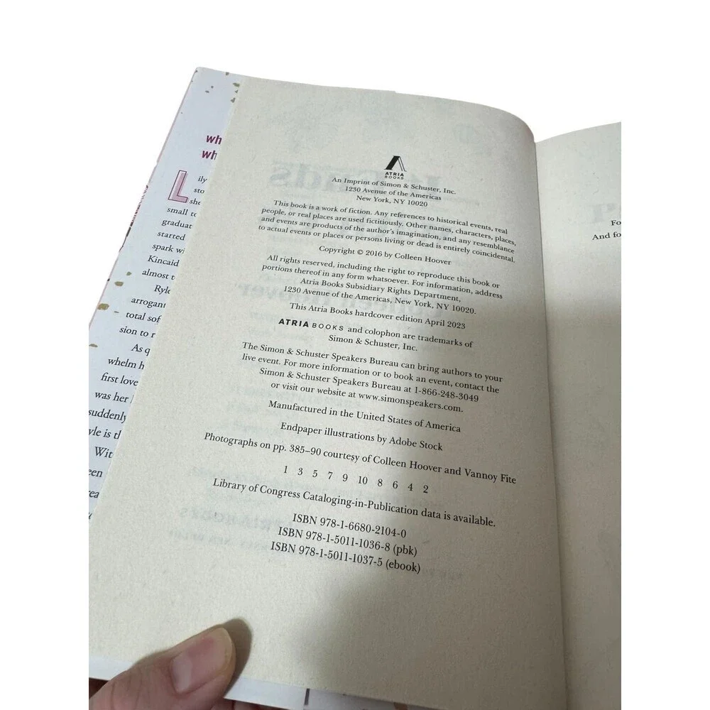 It Ends With Us Special Collector’s Edition Colleen Hoover Hardcover Book